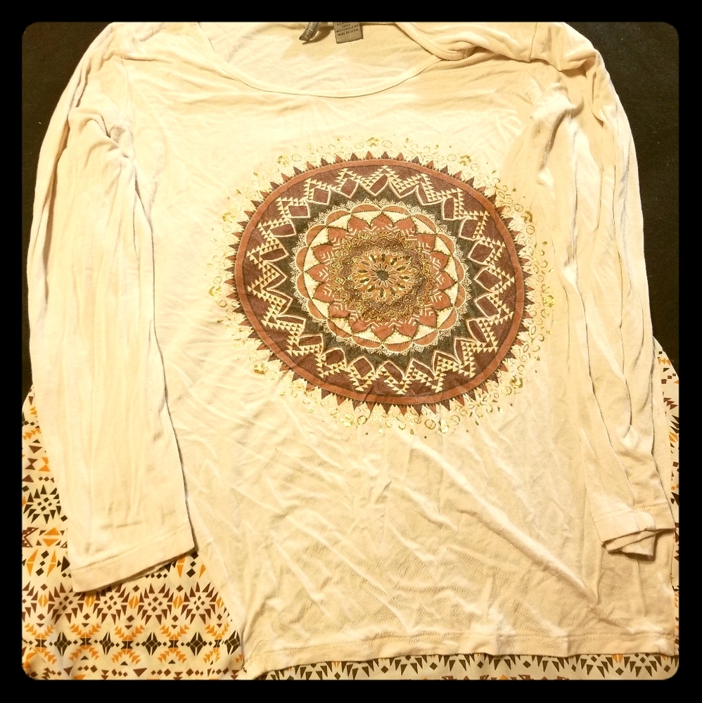 Long sleep cute multicolored shirt